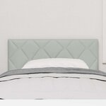 vidaXL Tête de Lit LED Géométrique Gris clair 90 cm Velours