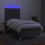 vidaXL Sommier à lattes de lit et matelas et LED Gris foncé 100x200 cm
