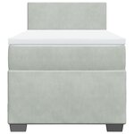 vidaXL Sommier à lattes de lit et matelas Gris clair 80x200 cm Velours