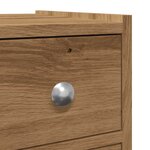 vidaXL Armoire de salle de bain étroite avec roulettes chêne artisanal