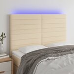 vidaXL Tête de lit à LED Crème 144x5x118/128 cm Tissu