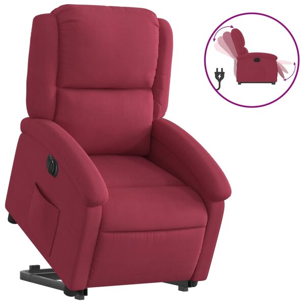 vidaXL Fauteuil inclinable électrique rouge bordeaux velours