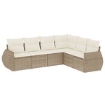 vidaXL Salon de jardin avec coussins 6 Pièces beige résine tressée