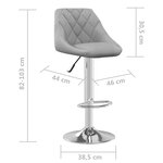 vidaXL Tabourets de bar lot de 2 gris clair velours