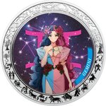 Pièce de monnaie en Argent 5 Cedis g 31.1 (1 oz) Millésime 2025 Anime Zodiac GEMINI