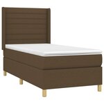 vidaXL Sommier à lattes de lit avec matelas Marron foncé 90x200 cm
