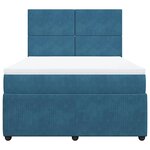 vidaXL Sommier à lattes de lit et matelas Bleu foncé 140x200cm Velours