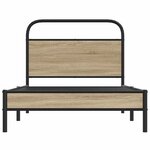 vidaXL Cadre de lit sans matelas 90x200cm chêne fumé bois d'ingénierie