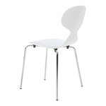 Lot de 4 chaises de salle à manger 80 x 47 x 48 cm moderne design robuste blanc / chrome 03_0009834