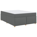 vidaXL Cadre de lit avec matelas Gris foncé 140 x 200 cm tissu