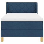 vidaXL Lit à ressorts avec matelas Bleu 200 x 90 cm tissu