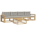 vidaXL Ensemble de canapés d'extérieur 4 pc Blanc et gris clair