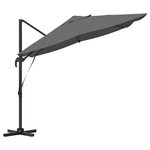 vidaXL Parasol Roma à Bras Déporté Anthracite  Noir 352 x 251 x 260 cm