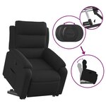 vidaXL Fauteuil inclinable noir tissu