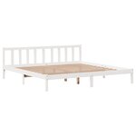 vidaXL Cadre de lit sans matelas blanc 200x200 cm bois massif de pin