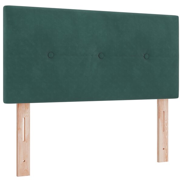 Cabeza de lit LED vidaXL capitonnée en velours vert foncé 100 cm