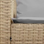 vidaXL Canapé de jardin avec coussins 5 places beige résine tressée