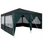 vidaXL Tente de fête Vert  Blanc 400 x 400 x 266 cm Polyester  Acier