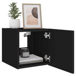 vidaXL Meubles TV muraux avec lumières LED 2 Pièces noir 30 5x35x30 cm