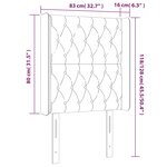 vidaXL Tête de lit à LED Bleu foncé 83x16x118/128 cm Velours