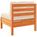 vidaXL Salon de jardin 5 Pièces avec coussins cire marron bois pin massif