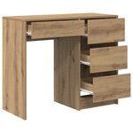 vidaXL Bureau d'écriture marron Chêne artisanal Bois d'ingénierie Compact