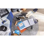 CLAIREFONTAINE Koverbook Cahier piqure 96 pages avec rabats - 170 x 220 mm - Seyes papier PEFC 90 g - Bleu marine