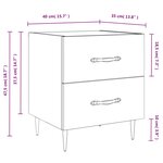 vidaXL Tables de chevet 2 Pièces chêne marron 40x35x47 5 cm
