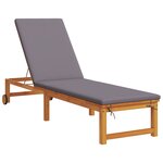 vidaXL Chaises longues 2 Pièces avec table et coussins en bois d'acacia massif