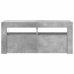 vidaXL Meuble TV avec lumières LED gris béton 90x35x40 cm