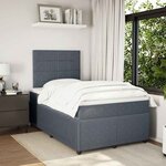 vidaXL Sommier à lattes de lit et matelas Gris foncé 120x200cm Velours