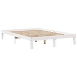 vidaXL Cadre de lit avec tête de lit blanc 135x190 cm bois pin massif