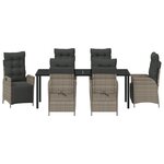 vidaXL Ensemble de Jardin de 7 Pièces en Gris Poly Rattan