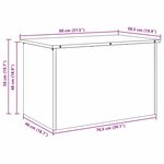 vidaXL Boîte de Rangement Extérieure Argent 80 x 50 5 x 50 cm Acier