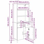 vidaXL Haut Armoire Chêne noir 69 5 x 34 x 180 cm Bois d'ingénierie