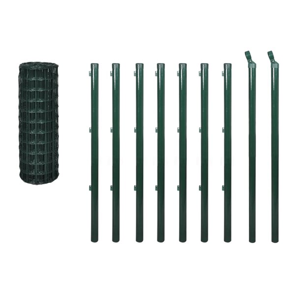 vidaXL Clôture euro acier 10x1 5 m vert
