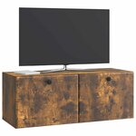 vidaXL Meuble TV mural 78 5 x 31 x 30 cm Chêne fumé Bois d'ingénierie