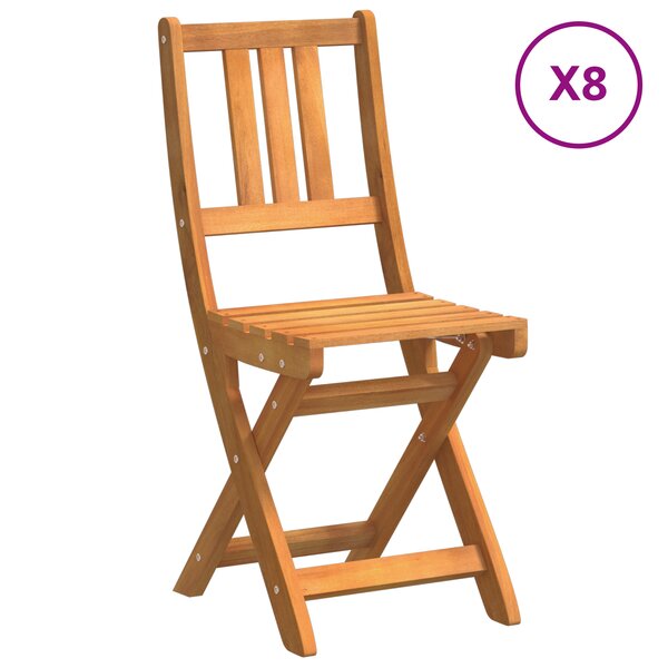 vidaXL Chaises de jardin pliantes 8 Pièces 36x46x86 cm Bois d'acacia massif
