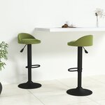 vidaXL Tabourets de bar lot de 2 vert clair velours