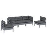 Salon de jardin meuble d'extérieur ensemble de mobilier 5 pièces avec coussins bois de pin massif 02_0016332