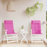 vidaXL Coussins de chaise à dossier haut lot de 2 rose tissu oxford