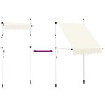 vidaXL Auvent manuel rétractable 150 cm Crème