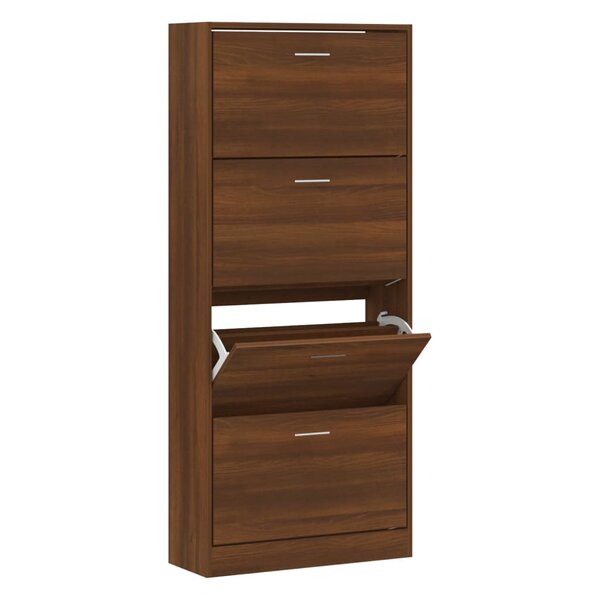 vidaXL Armoire à chaussures Chêne marron 63x24x147cm Bois d'ingénierie