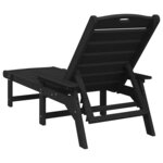 vidaXL Transat Noir HDPE