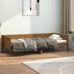 vidaXL Lit de jour Marron miel Bois de pin massif 90x190 cm