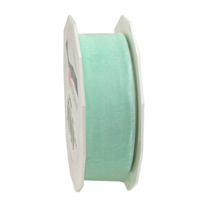 Organza sheer 25-m-rouleau 25 mm menthe