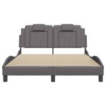 vidaXL Cadre de lit avec LED sans matelas gris 140x200 cm