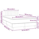 vidaXL Sommier à lattes de lit matelas et LED bleu 120x190 cm tissu