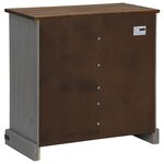 vidaXL Buffet HALDEN porte coulissante gris 80x40x80 cm bois massif