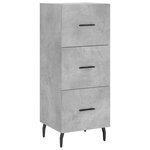 vidaXL Buffet haut Gris béton 34 5x34x180 cm Bois d'ingénierie
